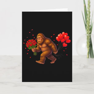 Funny Bigfoot Valentine Heart Sasquatch Retro Love Card