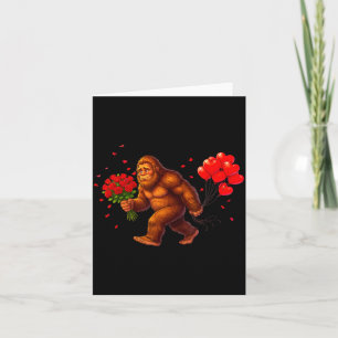 Funny Bigfoot Valentine Heart Sasquatch Retro Love Card