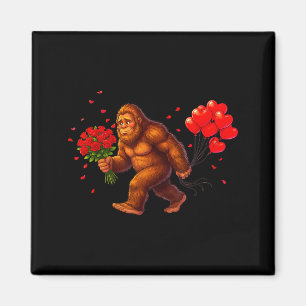 Funny Bigfoot Valentine Heart Sasquatch Retro Love Magnet