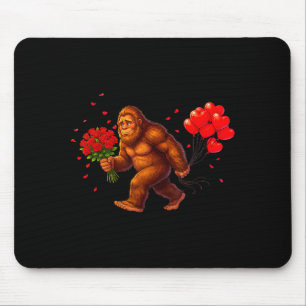 Funny Bigfoot Valentine Heart Sasquatch Retro Love Mouse Pad