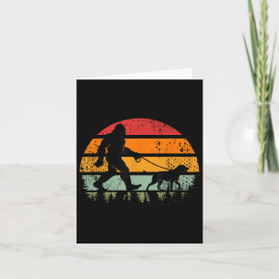 Funny Bigfoot Walking Dog Labrador Retriever Dad S Card