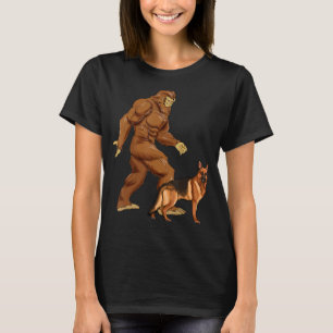 Funny Bigfoot Walking German Shepherd Sasquatch Do T-Shirt