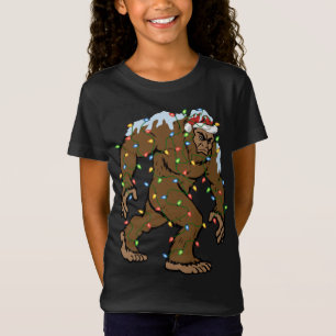 Funny Bigfoot Xmas Gift Santa Hat Bigfoot Christma T-Shirt
