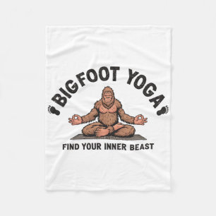 Funny Bigfoot Yoga Graphic Fleece Blanket