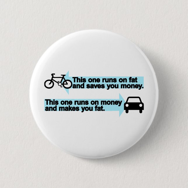 Funny Bike versus Car 6 Cm Round Badge (Front)