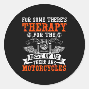 Funny Biker Art For Men Motorcycle Motorbike Rider Classic Round Sticker