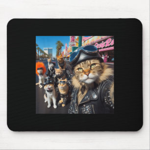 Funny Biker Cats Gangster Cats Street Motorcycle C Mouse Pad