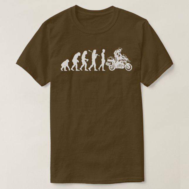 Funny Biker Evolution of he Motorcycle Adventure M T-Shirt (Design Front)