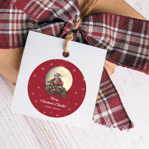 Funny Biker from Santa Kid's Christmas Gift Classic Round Sticker