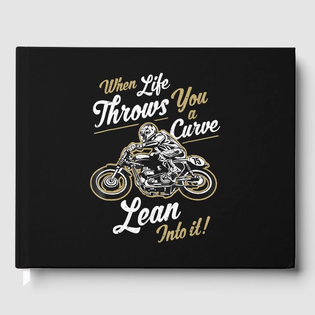 Funny Biker Quotes Sarcastic Motorcycle Rider Gift Guest Book (Front)