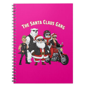 Funny Biker Santa Claus Gang   Rock and Roll  Notebook