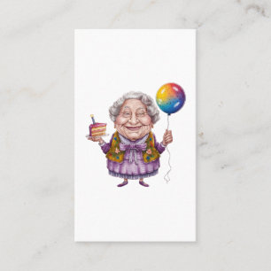 Funny Biking Grandma Birthday Party Art Business Card