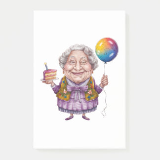Funny Biking Grandma Birthday Party Art Post-it Notes