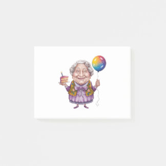Funny Biking Grandma Birthday Party Art Post-it Notes