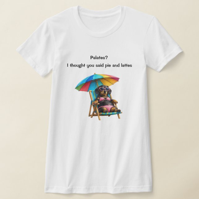 Funny Bikini Dachshund  T-Shirt (Laydown)
