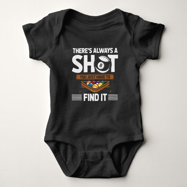 Funny Billard Quote Eight Ball Shot Baby Bodysuit (Front)