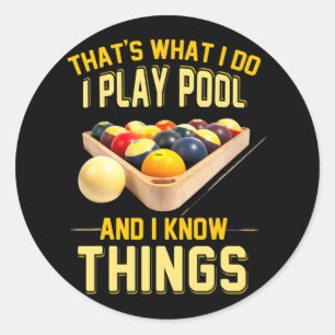 Funny Billards Shirts For Men Classic Round Sticker