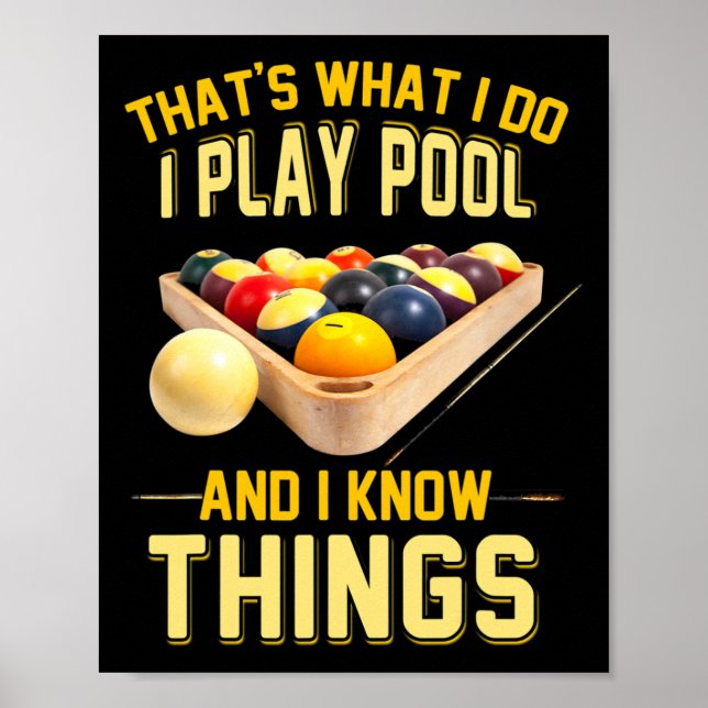 Funny Billards Shirts For Men  Poster (Front)
