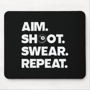 Funny Billiard Art For Men Women Billiard Player P Mouse Pad