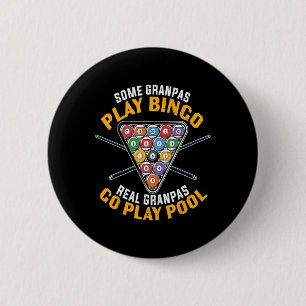 Funny Billiard Pool Grandpa Professional Billiard 6 Cm Round Badge
