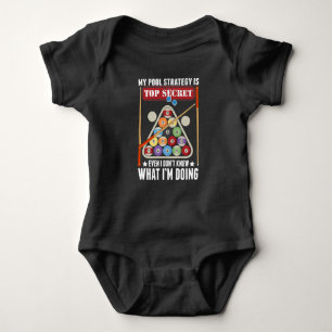 Funny Billiard Strategy Cue Snooker Pool Player Baby Bodysuit
