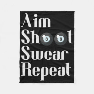 Funny Billiards 8-ball Pool Player Aim Shoot Swear Fleece Blanket
