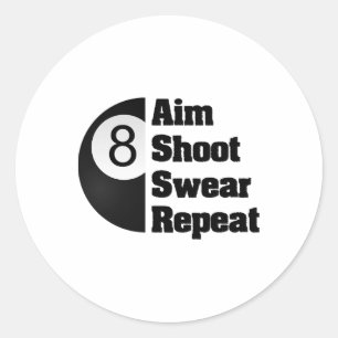 Funny Billiards 8-ll Pool Player Gift  Classic Round Sticker