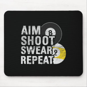 Funny Billiards Aim Shoot Swear Mouse Pad