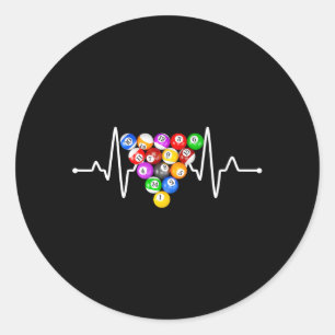 Funny Billiards Art Billiards Playing Pool Classic Round Sticker