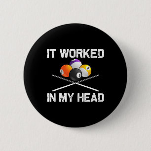 Funny Billiards Art For Men Women Billiard Lover P 6 Cm Round Badge