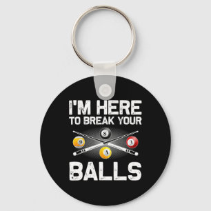 Funny Billiards Art For Men Women Billiard Lover P Key Ring