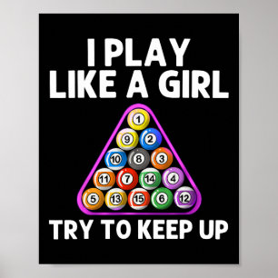 Funny Billiards Art For Women Girls Mum 8 Ball Poo Poster