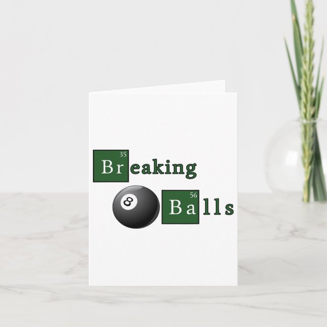 Funny Billiards Breaking Pool  Card (Front)