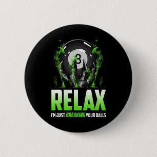 Funny Billiards Design 8 Ll Snooker Pool Cue Stick 6 Cm Round Badge