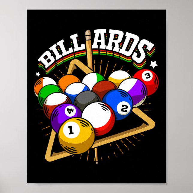 Funny Billiards Design For 8- And Pool Player  Poster (Front)