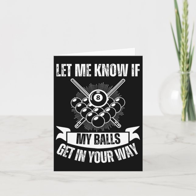 Funny Billiards Design For Men Women Billiard Pool Card (Front)