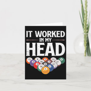 Funny Billiards Design For Men Women Cue Sport Poo Card