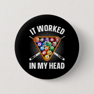 Funny Billiards Design For Men Women Pool Player P 6 Cm Round Badge