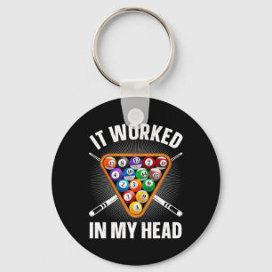 Funny Billiards Design For Men Women Pool Player P Key Ring