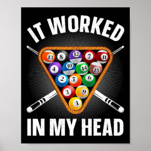 Funny Billiards Design For Men Women Pool Player P Poster