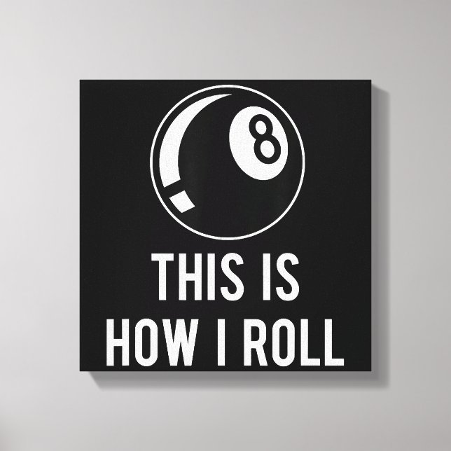 Funny Billiards Design For Pool Players Retro 8 Ba Canvas Print (Front)