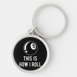 Funny Billiards Design For Pool Players Retro 8 Ba Key Ring