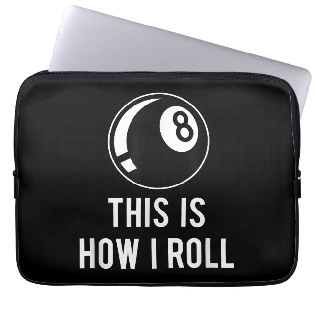 Funny Billiards Design For Pool Players Retro 8 Ba Laptop Sleeve (Front)