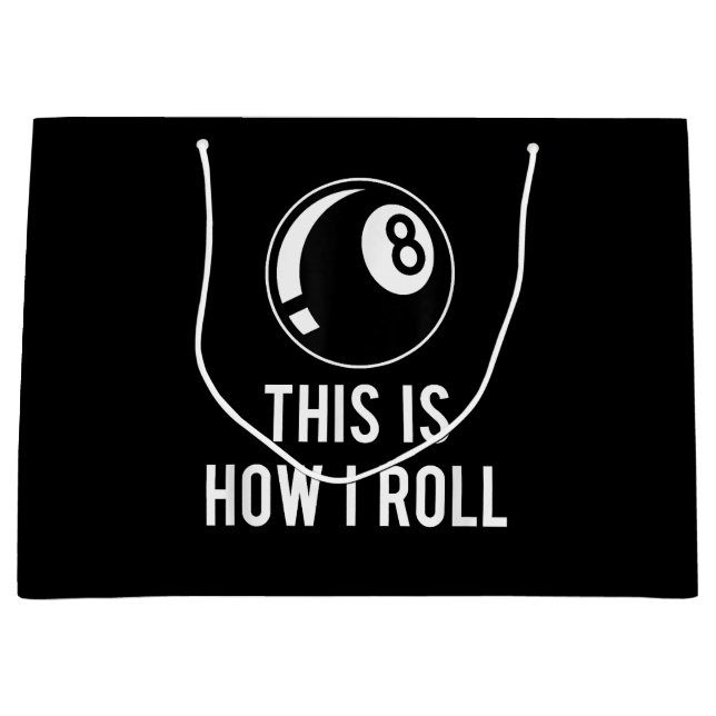Funny Billiards Design For Pool Players Retro 8 Ba Large Gift Bag (Front)