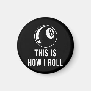 Funny Billiards Design For Pool Players Retro 8 Ba Magnet