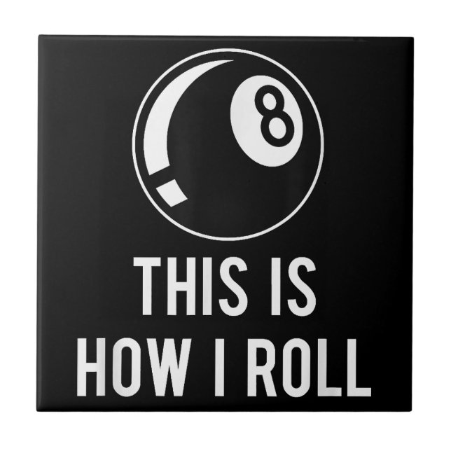 Funny Billiards Design For Pool Players Retro 8 Ba Tile (Front)