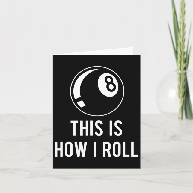 Funny Billiards Design For Pool Players Retro 8 Ll Card (Front)