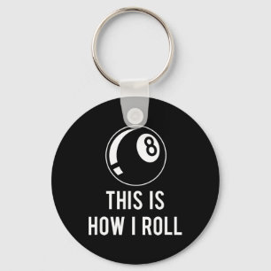 Funny Billiards Design For Pool Players Retro 8 Ll Key Ring