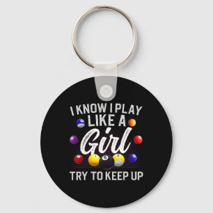 Funny Billiards Design For Women Girls Pool Billia Key Ring