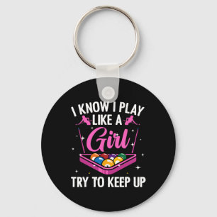 Funny Billiards Design For Women Ladies Girls Pool Key Ring